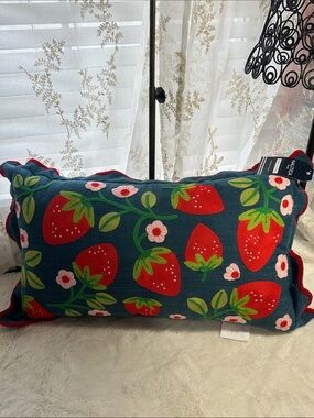 Nautica indoor outdoor strawberry decorative pillow